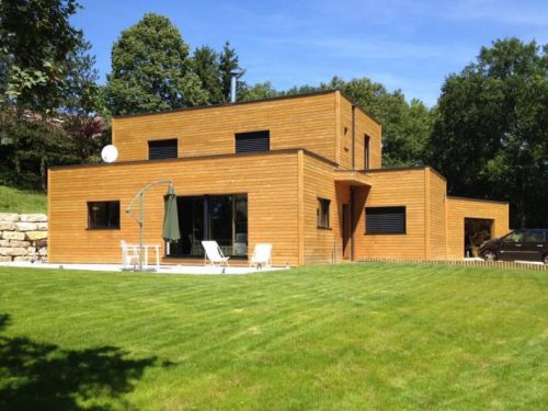 Maison d’architecte en ossature bois certifiée passive à Tigneu-Jameyzieu